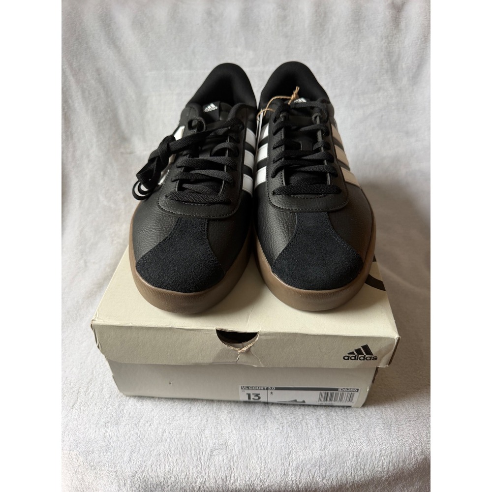 Adidas VL Court 3.0 Shoes Mens 13 Black New Gum Sole ID6286 Skate Sneaker